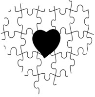 Puzzle heart centered 5x5 BLUR