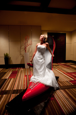 Bride-in-the-big-shoe-at-the-Cosmopolitan-in-Las-Vegas-NV