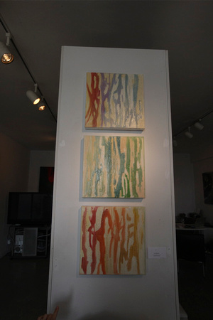 Tree Reflection, 12" x 12" each encaustic and oil