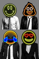 Emoji heads four 2 BW