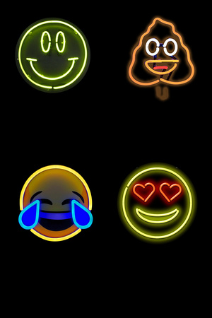 Emoji heads four 4 just EMOJIs