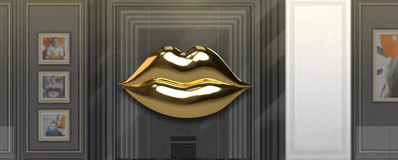 gold lips closed