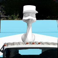front of truck paint blue HEAD HAT