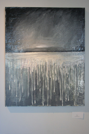 Horizon Gray, 30" x 24" encaustic, acrylic on canvas
